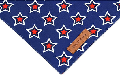 Realeaf American Flag Dog Bandanas 2 Pack 4th of