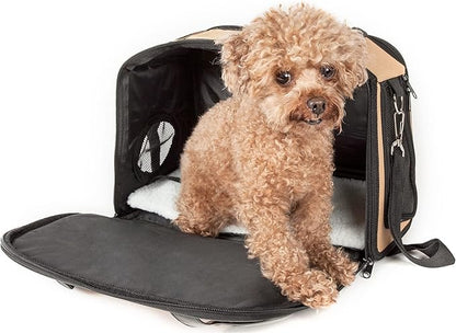 Pet Life Mystique Fashion Airline Approved Pet Carrier - Airline Dog Carrier with Front Pouch and Dual entrances and Included Shoulder Straps