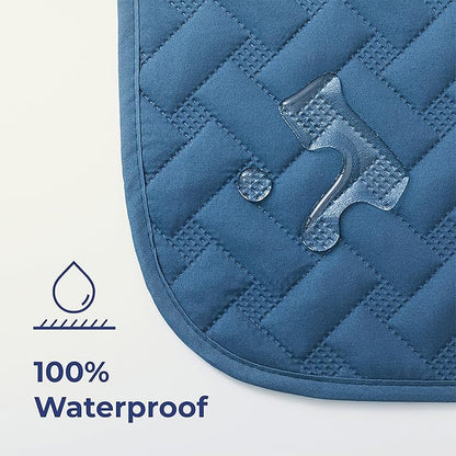 gogobunny 100% Double Sided Waterproof Dog Blanket Soft Pet Bed Cover Reversible Protect Furniture Couch Sofa Car for Puppy Cat Kids (Dark Blue/Light Blue 52x82 Inch 1))