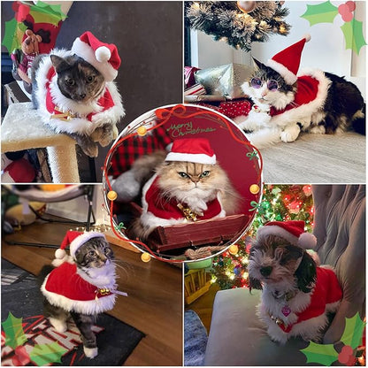 NAMSAN Pet Christmas Costume Cat Santa Outfit Small