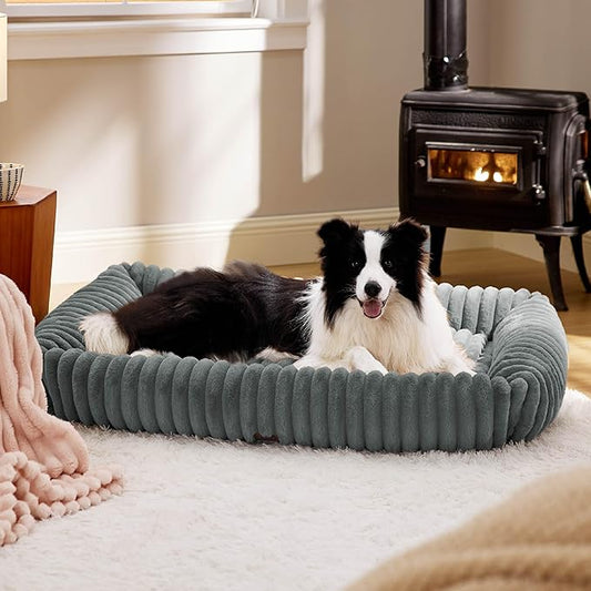 Bedsure Cute Dog Bed for Extra Large Dogs 43x30x8inches, Warm