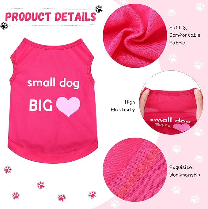 8 Pieces Pet Shirts Printed Puppy Shirts Soft Dog Shirt Pullover Dog T Shirts Cute Dog Sweatshirts Valentine's Day Puppy Girl Clothes Dog Outfits Small Dog for Pet Dogs Cats (Cute Pattern