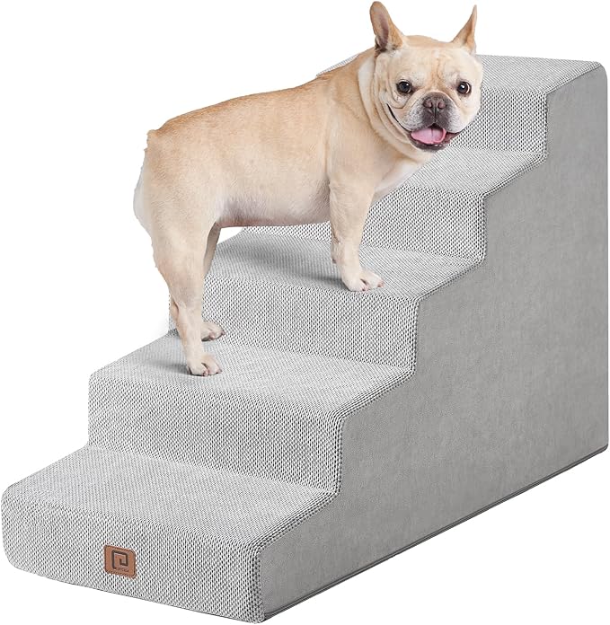 EHEYCIGA Dog Stairs for Small Dog 22.5”H 5-Step Slope