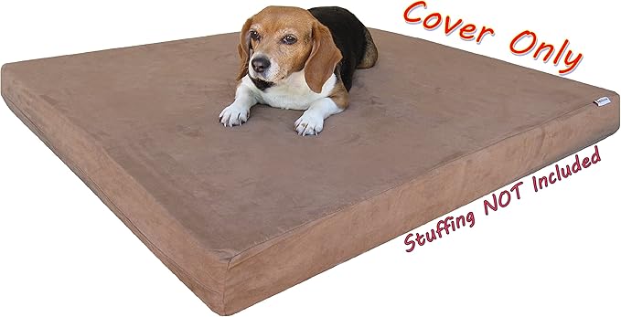 Dogbed4less External Pet Bed Cover with Zipper Liner for Medium Large Dog, 41"X27"x4" L, Brown - Replacement Cover Only