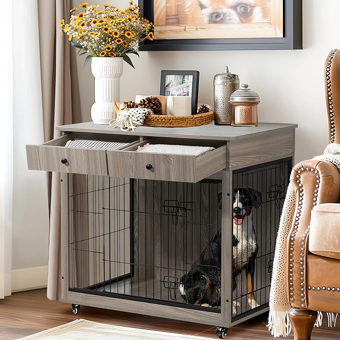 NicBex Dog Crate Furniture 38.4" L