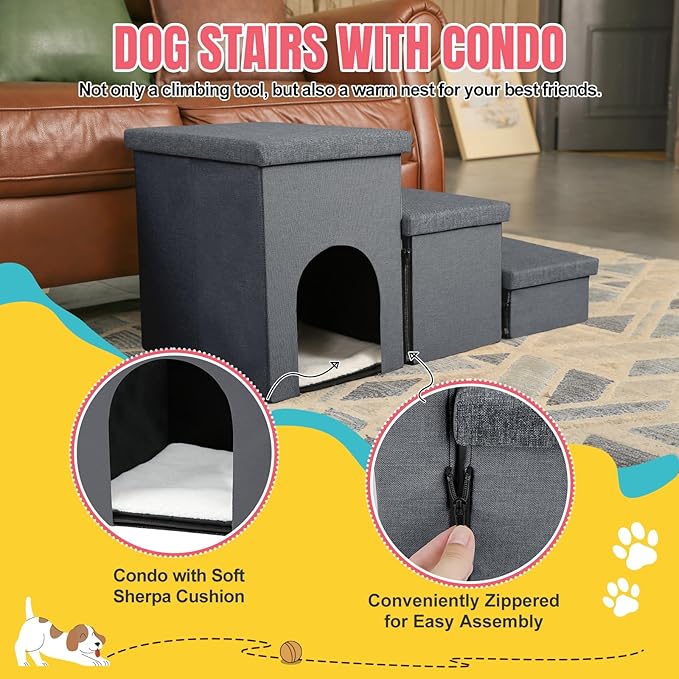 Dog Stairs for High Beds 22 inches(3