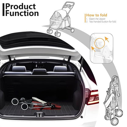 Puppy Small Dog Stroller 33lbs (Red)