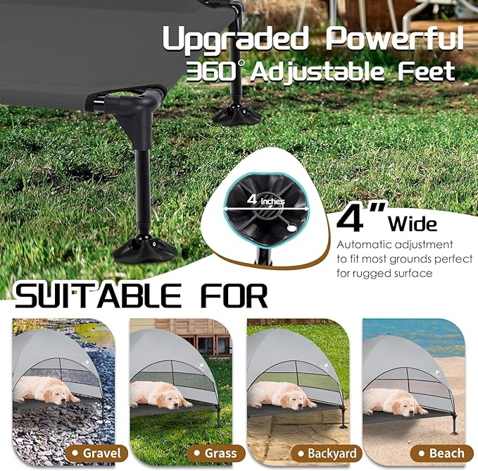 Elevated Dog Bed with 2024 Newest Canopy