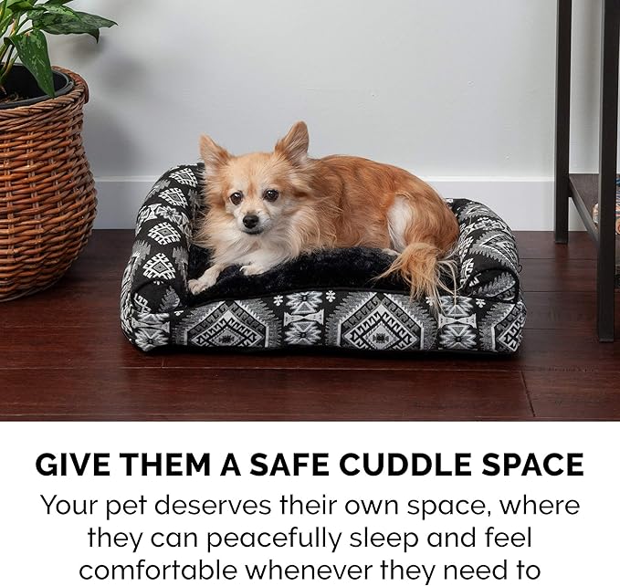 Furhaven Pillow Dog Bed for Large/Medium Dogs w/ Removable Bolsters & Washable Cover