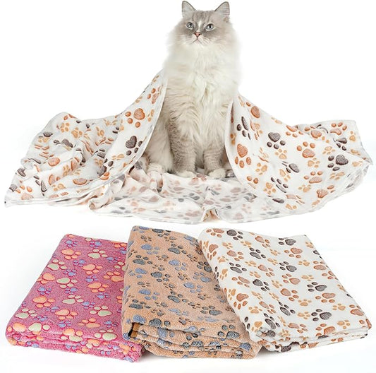 PJYuCien Blankets 1 Pack 3 - Fluffy Premium Fleece Flannel Throw Dog Blanket, Soft Warm Cute Print Cat Blanket, 30"x20" Pet Blankets for Small Medium Dog Cat Puppy