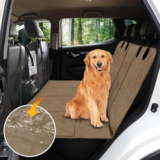 Easy-Going Waterproof Back Seat Extender for Dogs (53"x48", Camel)