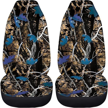 Blue Camo Hunting Seat Covers for Cars Front Seat