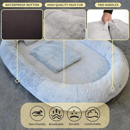 FURRYFECTION Human Dog Bed 71"x45"x14"