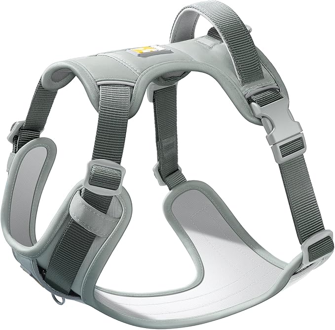 Dog Harness | No Pull Pet Harness, Super Adjustable and Wear-Resistant with Reflective Trim Design | Extra Soft Padded Dog Vest with Easy Control Handle (Mist Grey, Small)