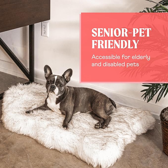 PupRug Orthopedic Dog Bed for Dogs with Soft Faux Fur and Memory Foam for Joint Pain Relief