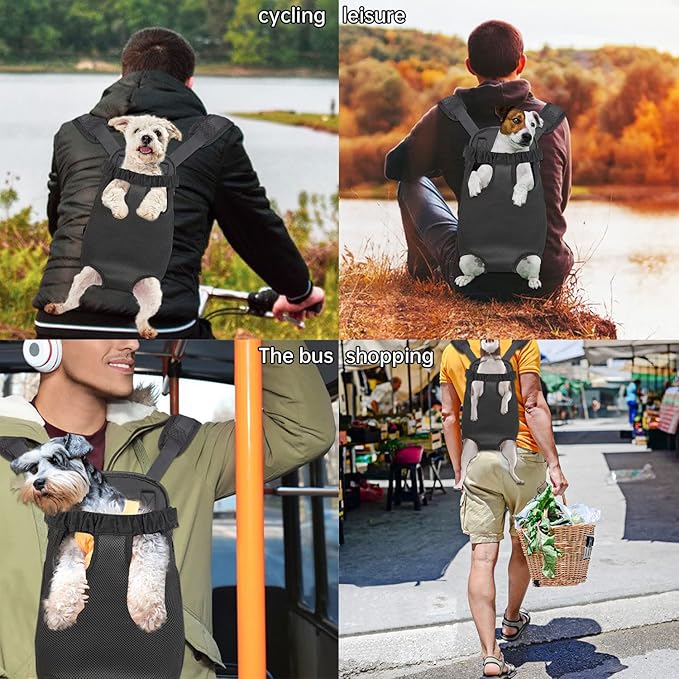 Pet Dog Carrier Backpack Legs Out Adjustable Pet Front Cat Backpack Carrier Travel Bag for Traveling Hiking Camping for Small Medium Dogs Cats Puppies