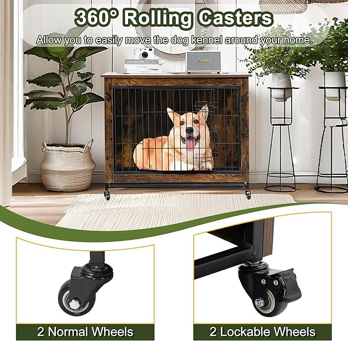 NicBex Dog Crate Furniture 38.3" L