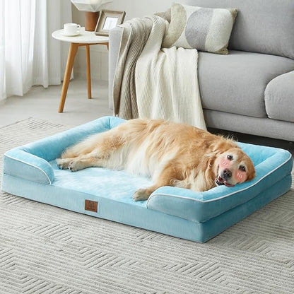 WNPETHOME Waterproof Dog Beds for Large Dogs, Orthopedic XL Dog Bed with Sides, Big Dog Couch Bed with Washable Removable Cover, Pet Bed Sofa with Non-Slip Bottom for Sleeping