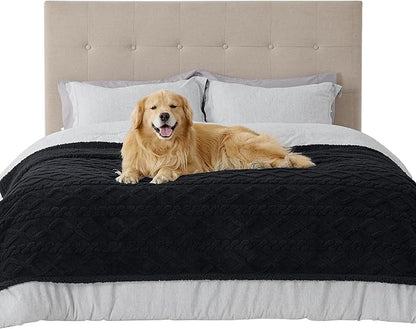 Bedsure Waterproof Dog Blankets for Large Dogs 60x80, Black