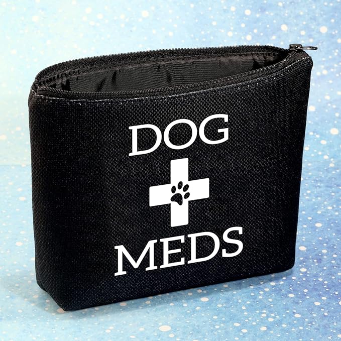 G2TUP Dog Medicine Bag Dog Meds Vet Tech Gifts Dog Essentials Storage for Travel Camping Car Emergency (Dog Meds black)