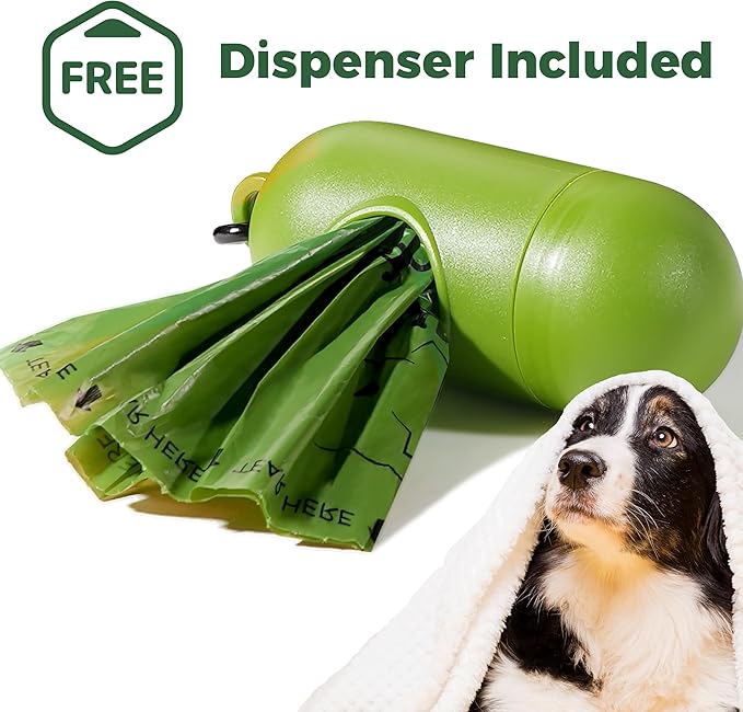 Biodegradable Dog Poop Bags 150 Count 10 Rolls with Dispenser