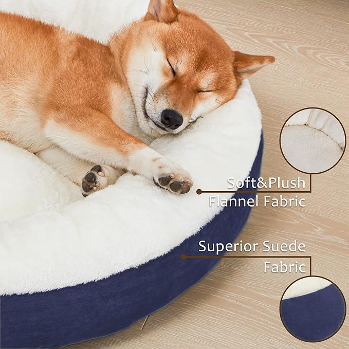 Love's cabin Round Donut Cat and Dog Cushion Bed 30in Pet