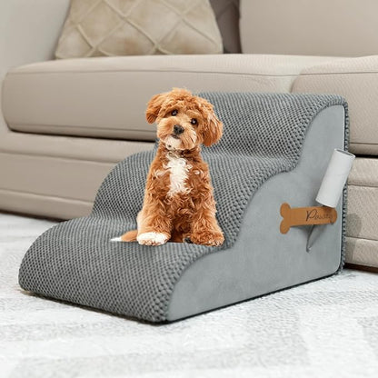 PAWZY Foam Pet Stairs for Bed 3-Tier Dog