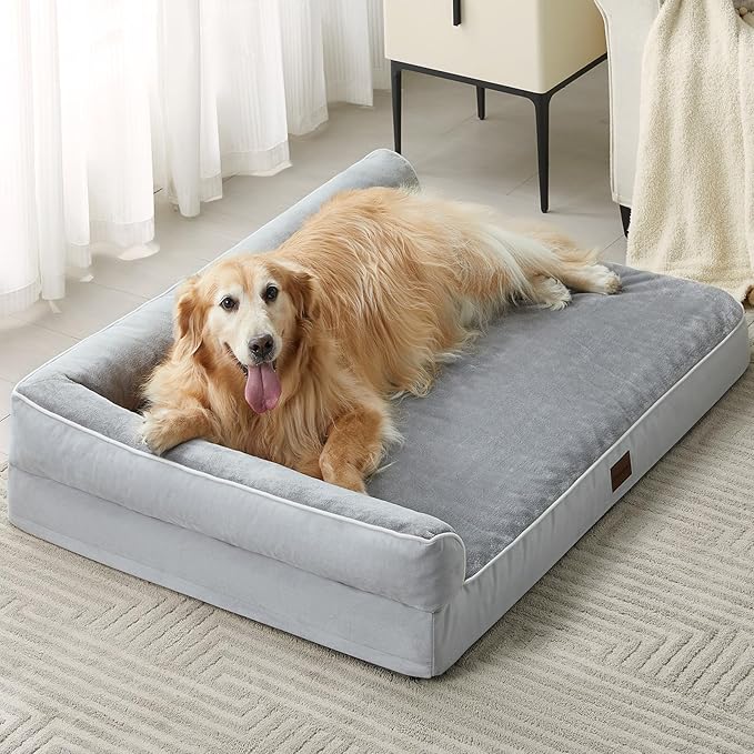 BFPETHOME Orthopedic Dog Beds for Large Dogs-Waterproof Sofa Dog Bed with Removable Washable Cover