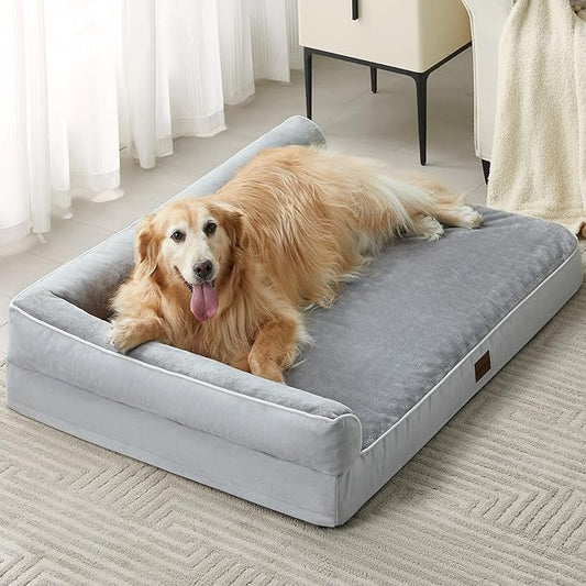 BFPETHOME Orthopedic Dog Beds for Large Dogs-Waterproof Sofa Dog Bed with Removable Washable Cover