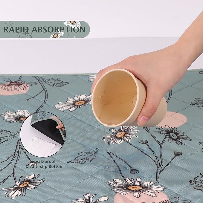 IEUUMLER Washable Pee Pads for Dogs 2 Pack EU007 (Green 24"X18"-2pcs)