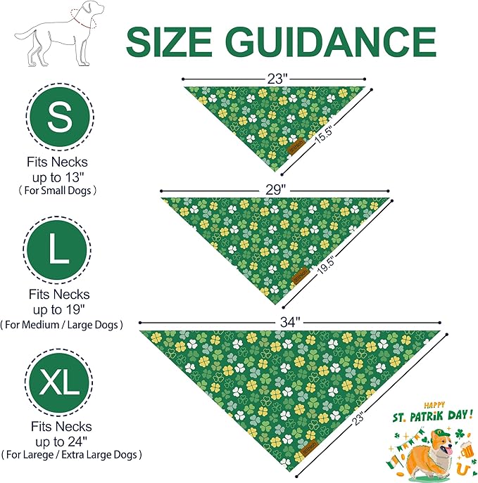St. Patrick's Day Dog Bandana 2 Pack