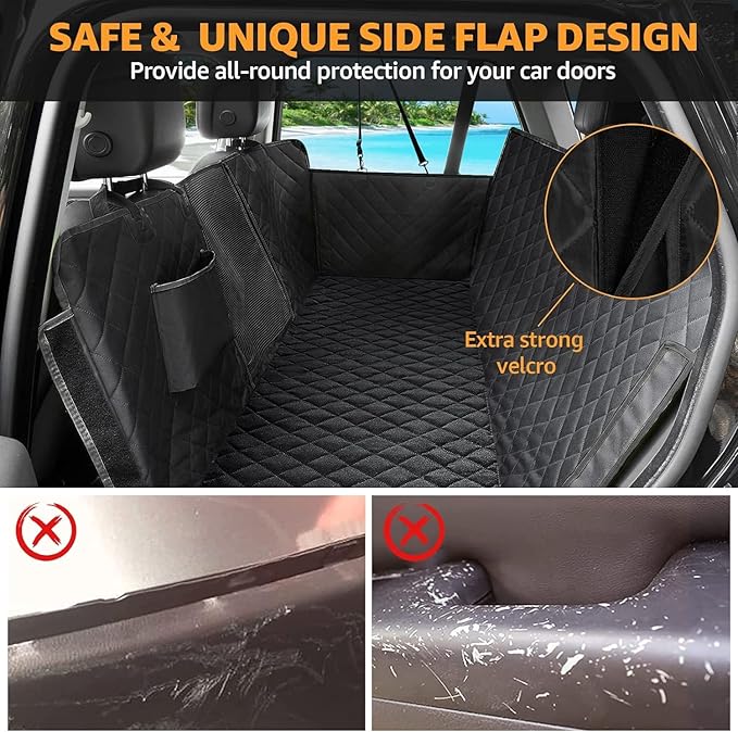 nzonpet Dog Car Seat Covers for Backseat 100% Waterproof F150- Black