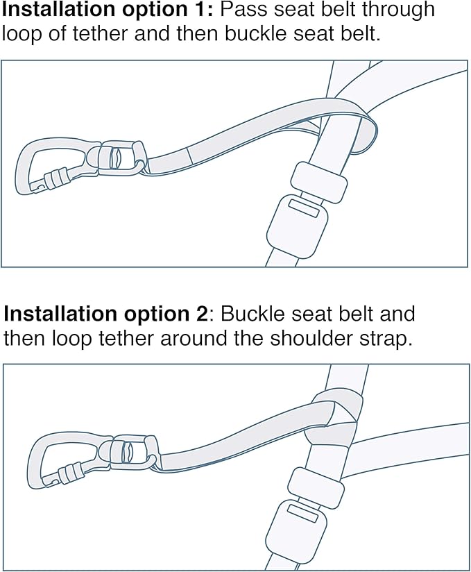 Kurgo Swivel Seatbelt Tether for Dogs, Car Seat Belt for Pets, Adjustable Dog Safety Belt Leash, Quick & Easy Installation, Works with Any Pet Harness, Swivel Tether Carabiner Clip (Red)