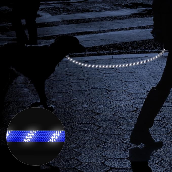 Heavy Duty Dog Leash for Large Medium Small Breed Dogs Handle,4/5/6 FT Holder,Blue,1/2 inch