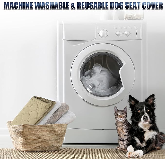 X AUTOHAUX Dog Seat Cover Reuse Car Seat 50x35cm Khaki