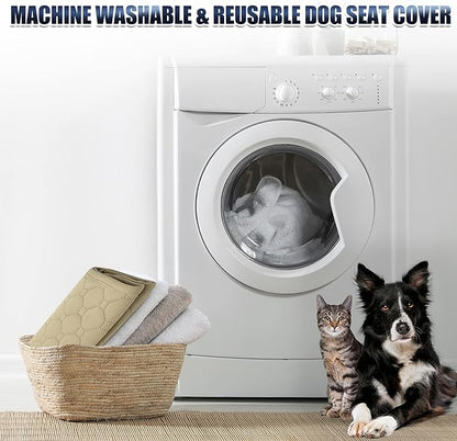 X AUTOHAUX 2 Pcs Dog Seat Cover Reuse 70x50cm Khaki