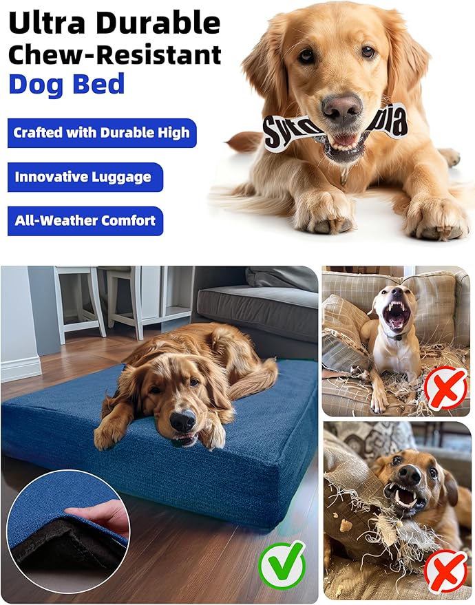 Sytopia Orthopedic Extra Large Dog Beds with Detachable Blanket