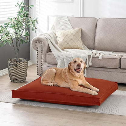 Dog Bed Cover, Waterproof Dog Bed Replacement Cover with Zipper, Oxford Removable Pet Bed Mattress Protector for Outdoor Use, 44Lx32Wx3H in, Bed Cover Only, Tangerine