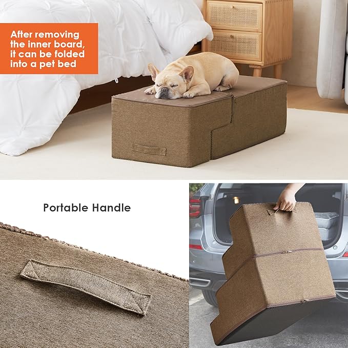 EHEYCIGA Dog Stairs for Bed 20”H 4-Step Extra