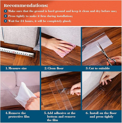 Under Couch Blocker for Pets Gap Bumper Toy Blockers for Furniture Stop Dogs And Cats Safety PVC Adjustable Clear Under Bed Blocker For Sofa Barrier Blocking with Strong Adhesive 5 Pack 3.2'' Height