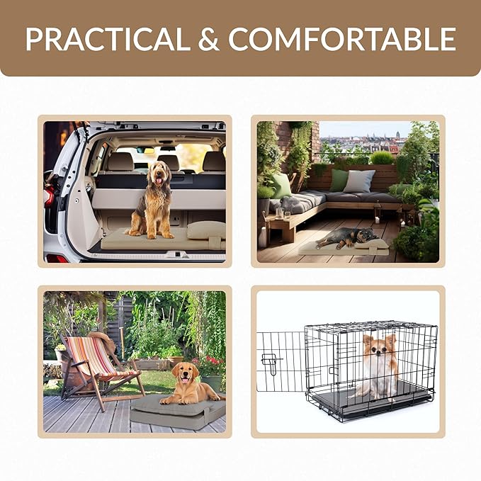 35"x 25" x 7" Washable Dog Bed with Square Pillow and Waterproof Cover