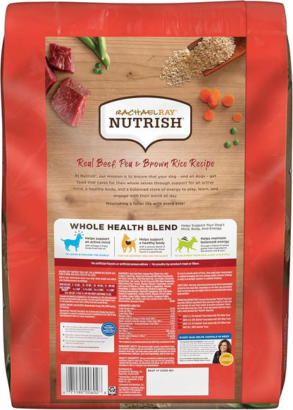 Nutrish Rachael Ray Premium Natural Dry Dog Food with Added Vitamins, Minerals & Taurine, Real Beef, Pea & Brown Rice Recipe, 14 Pounds (Packaging May Vary)