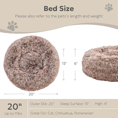 Calming Donut Dog Beds for Small Dogs and Cat 20")
