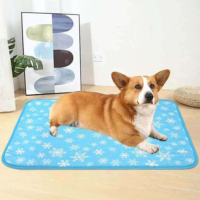 DELIFUR Cat Cooling Mat- Pet Cooling Mat Outdoor for Dogs Self Cooling Pad for Kitten Cat Puppy Machine Washable (Medium