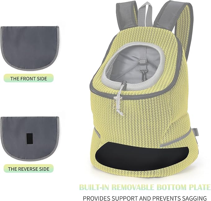 Mile High Life | Hiking Outdoor Pet Carrier Backpack | Kitty Puppy Cat Carrier | Dog Carrier for Small Dogs | Dog Backpack w Breathable Mesh with Soft Padding(Comb Yellow, Small (Pack of 1))