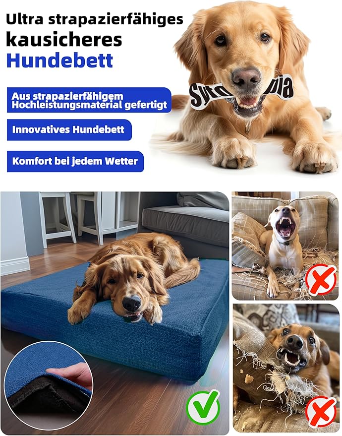 Sytopia Outdoor Dog Beds for Large Dogs with Detachable Blanket (36 x 27 in)