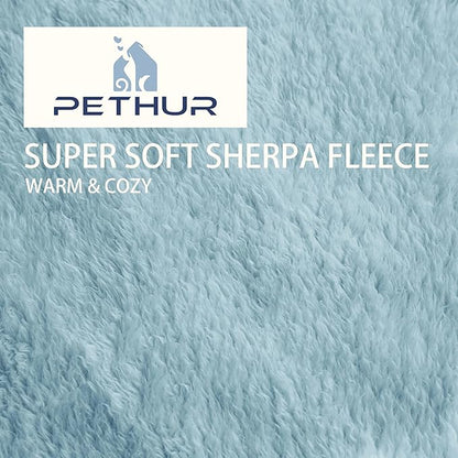 PETHUR Super Soft Dog Blankets for Small Dogs 20"x30", Blue