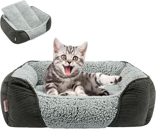 Miguel Washable Cat Beds for Indoor Cats with Removable Cushion 18 Inch