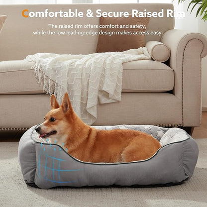 SIWA MARY Dog Bed for Small Dogs (20"x 19"x 6") Gray