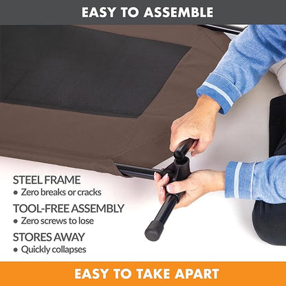 K&H Pet Products Dog Cots Beds for Large Dog- Elevated Outdoor Dog Cot Bed- Raised Dog Hammock Cooling Bed- Washable